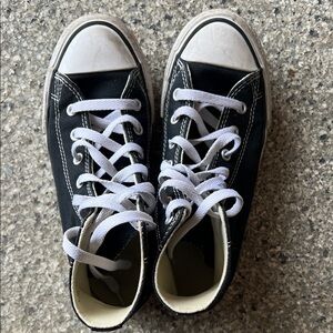 CONVERSE | Kids Black Canvas High-Top Sneakers with White Laces